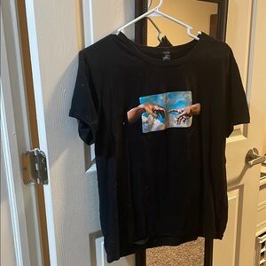 Black Graphic T-Shirt with Artistic Print